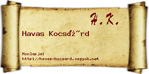 Havas Kocsárd névjegykártya